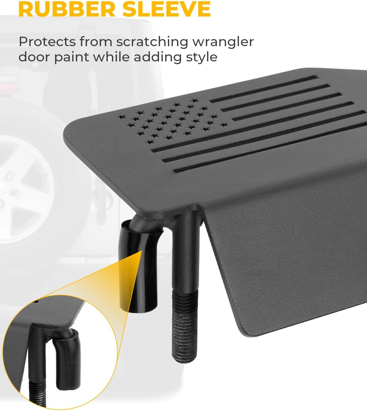Estriberas Wrangler mejoradas compatibles con Wrangler JK JL Gladiator JT 2007 a 2024, ángulo de 120 para puerta exterior, bisagra, pedales,