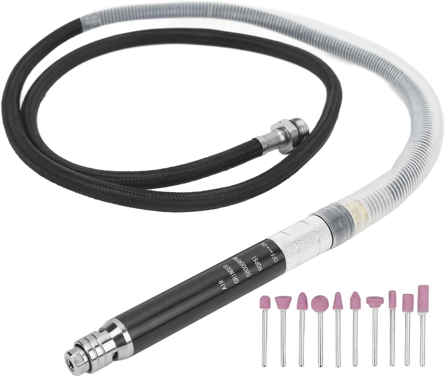Kit de amoladora de troqueles de lápiz neumático Micro Die Grinder Set Pulido Grabado Herramienta 90psi