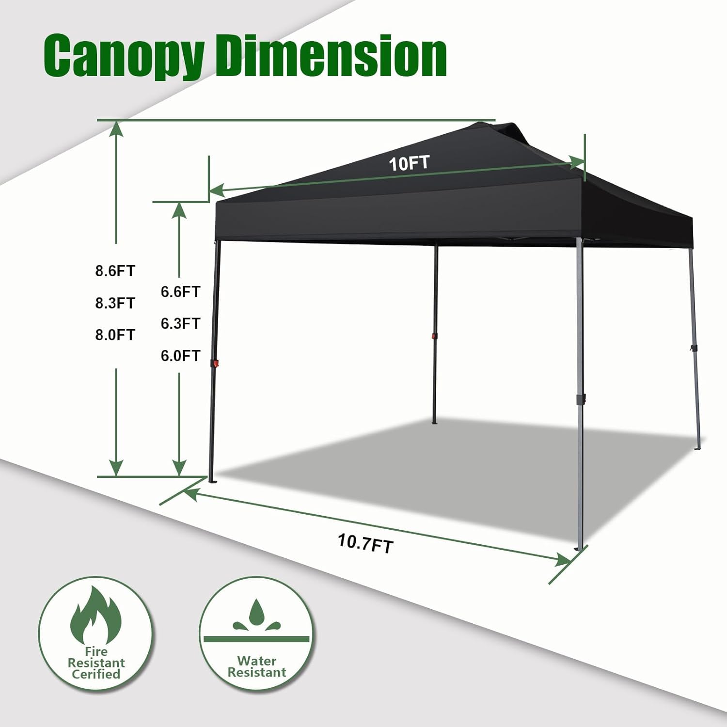 Eurmax Smart – Toldo desplegable de 10 x 10 pies para festivales al aire libre, portón trasero, eventos, tienda de artesanías toldo instantáneo con