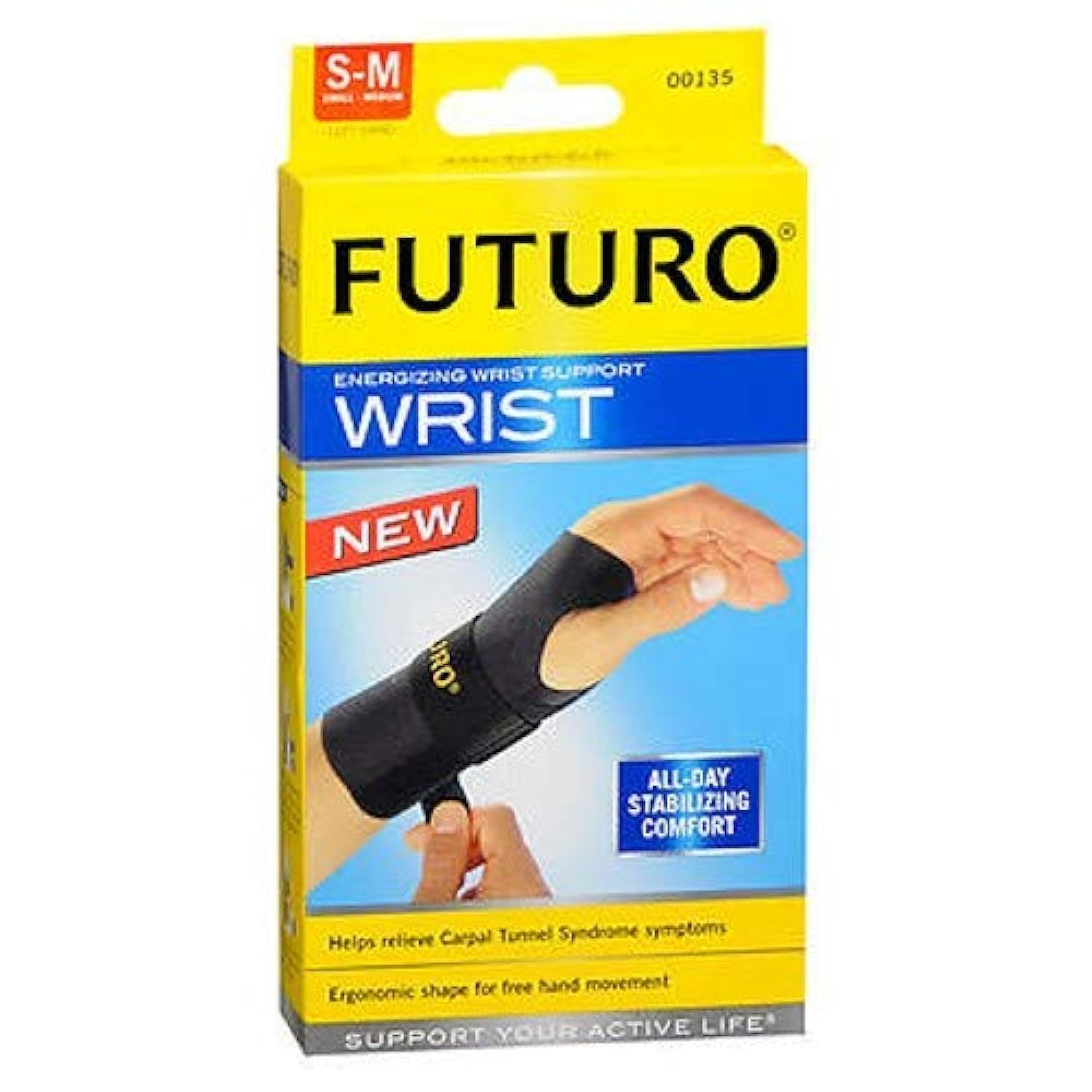 Futuro Muñequera energizante para mano izquierda pequeñamediana – 1 cada una, paquete de 2