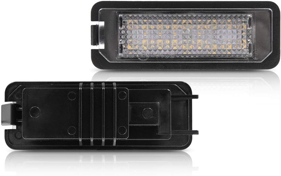 2 luces LED de matrícula para MK5 GTI MK6 MK7 Golf 5 Glof 6 Golf 7 Nuevo Beetle Passat CC Rabbit Eos Phaeton Polo Lupo alimentado por Xenón LED