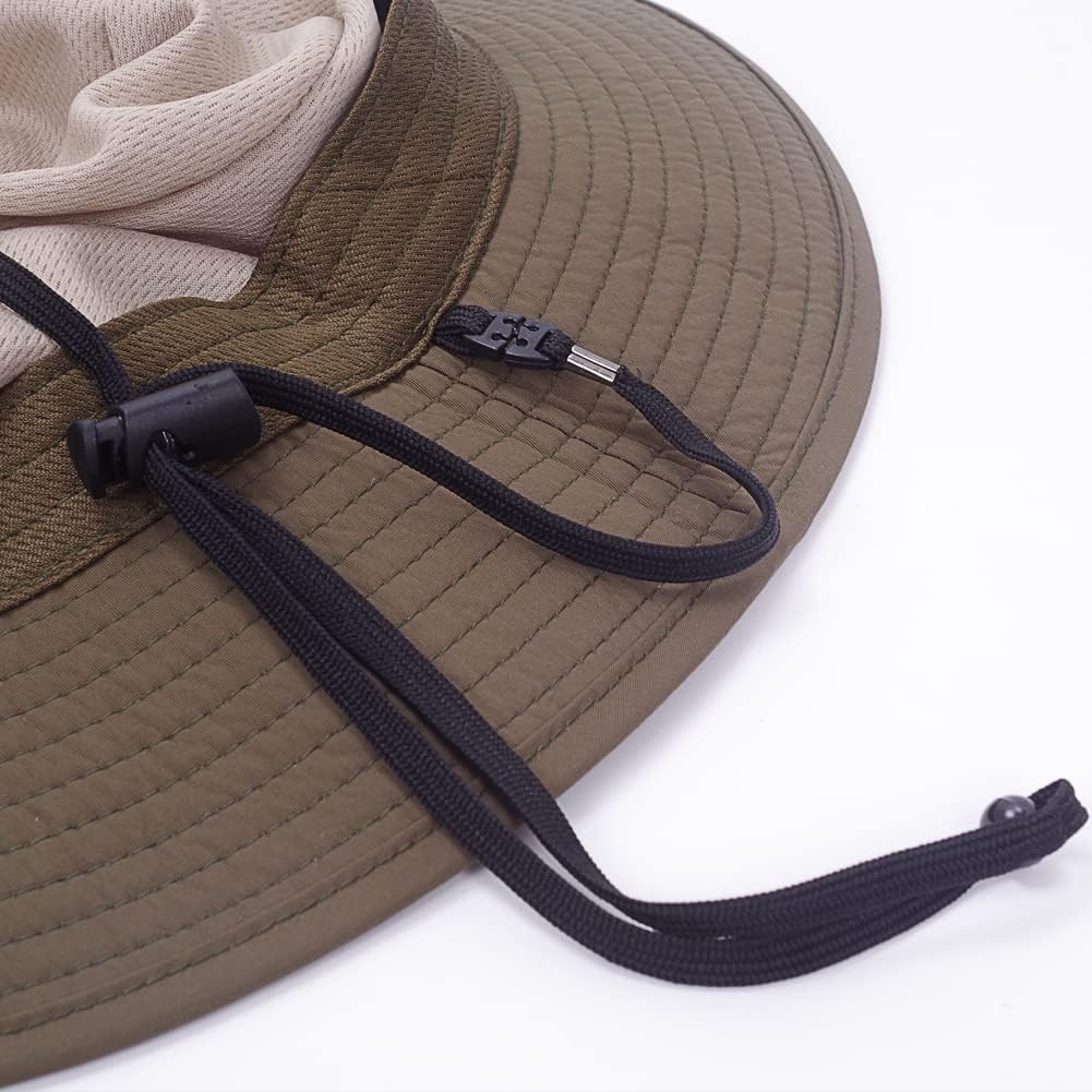 Sombreros de safari impermeables  Gorra de protección solar de ala ancha  Sombrero de cubo Explorer Jungle Bush para senderismo al aire libre Pesca
