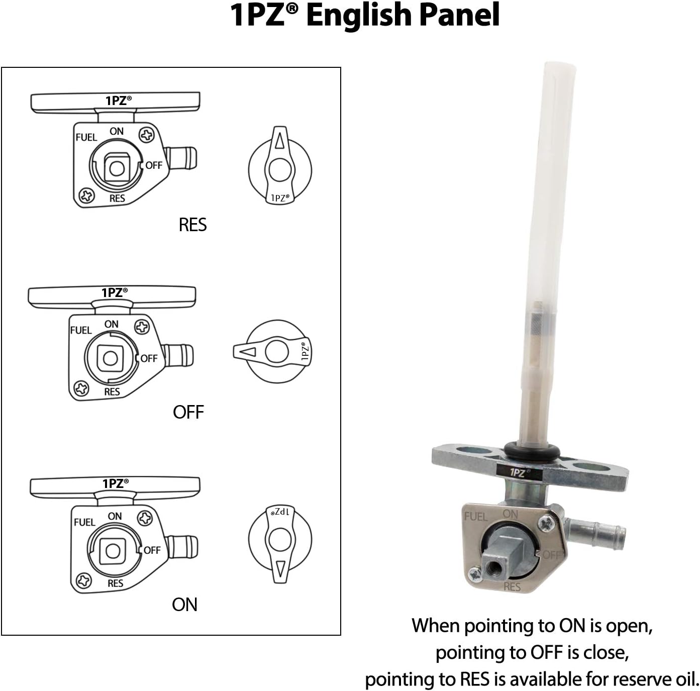1PZ HT1-P01 – Interruptor de tanque de válvula de gasolina con perilla de repuesto para Honda Rancher 350 400 TRX350 TRX400 2000-2007 16950-HM8-003