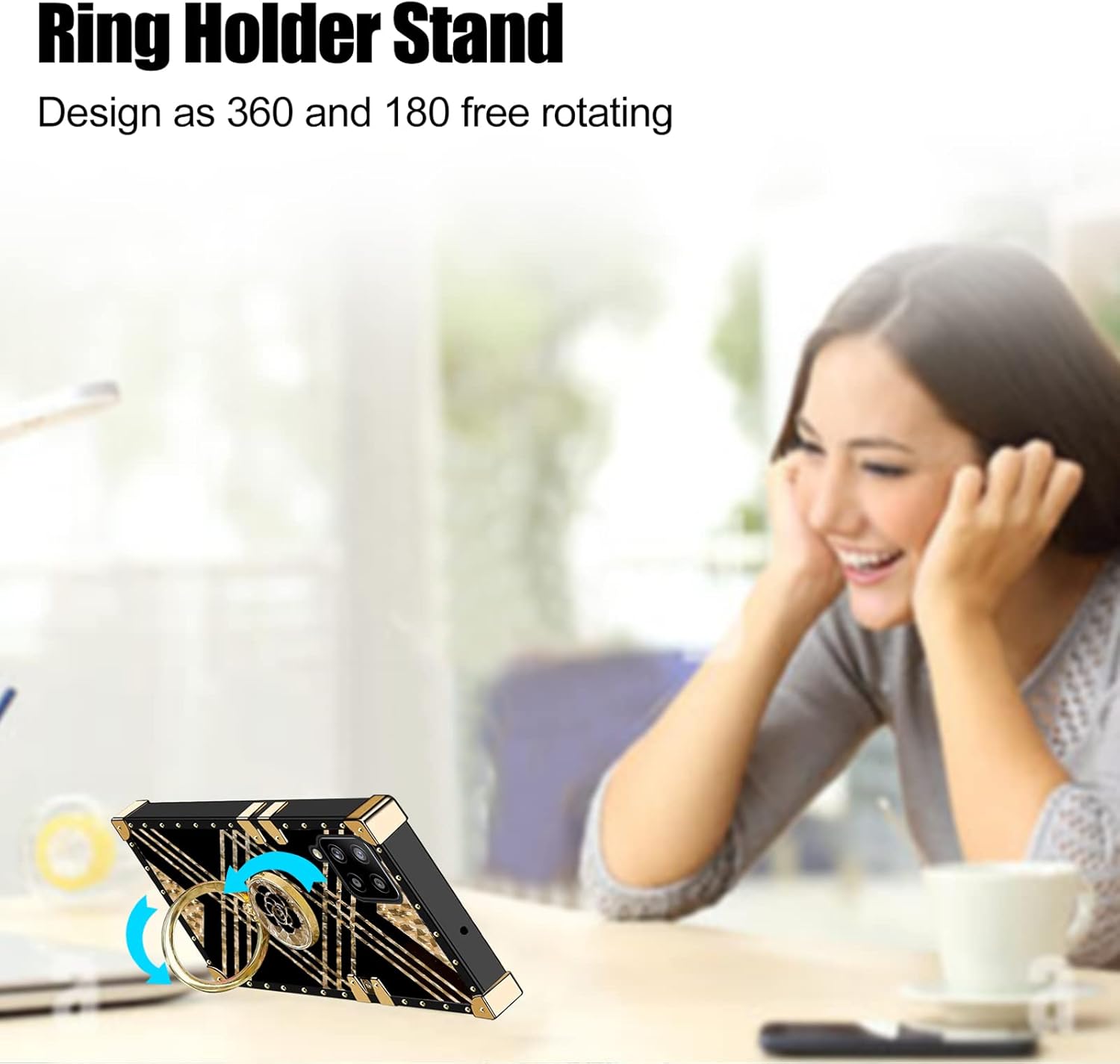 KuDiNi Funda para Galaxy A42, A42 Samsung para mujer, funda cuadrada a prueba de golpes, TPU retro, elegante, clásico, borde de lujo, protección