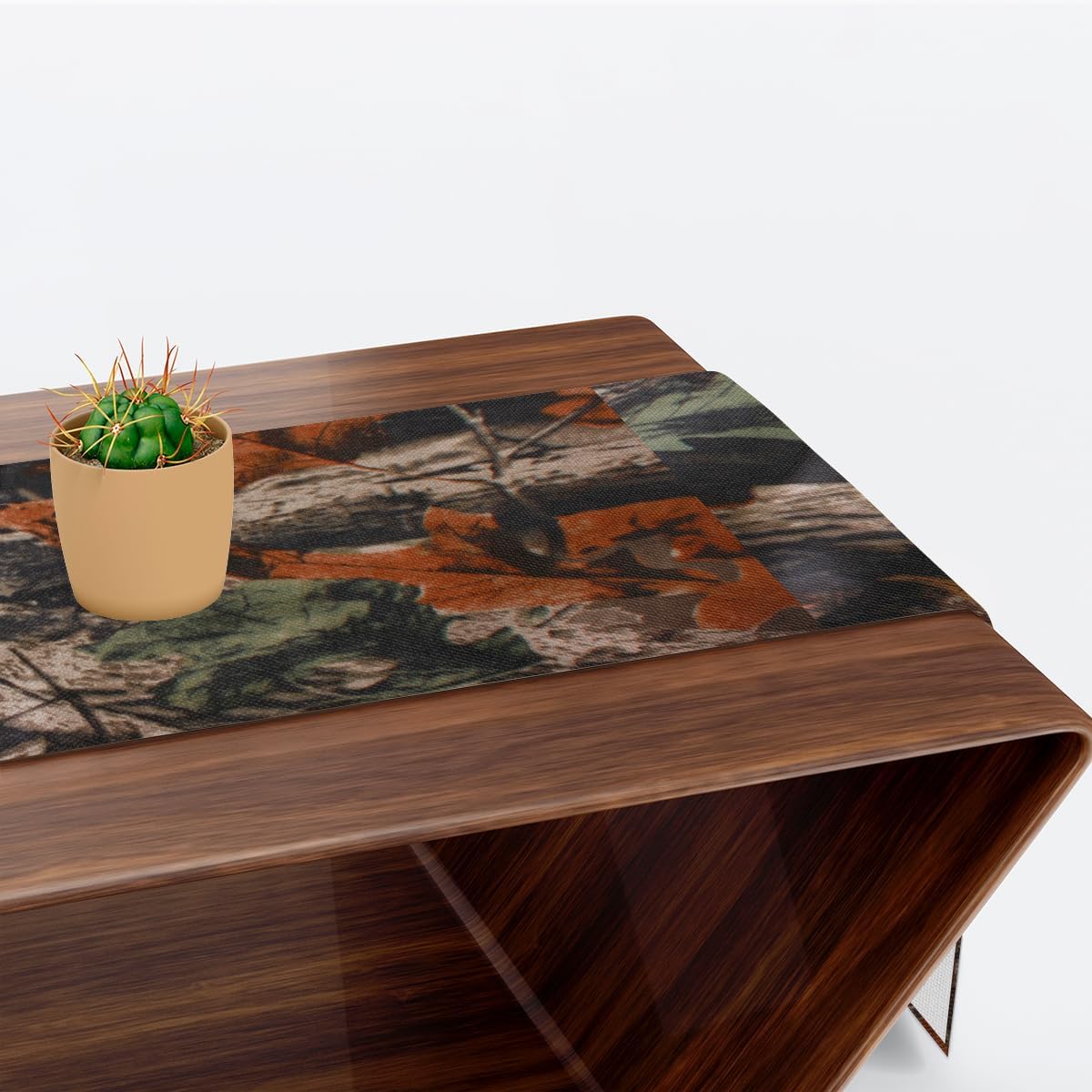 Table Runner Fall Maple Leaves, Rustic Linen Table Cloth, Kitchen Dining Table Decoration for Home Party Decor 13 x 48 Inches