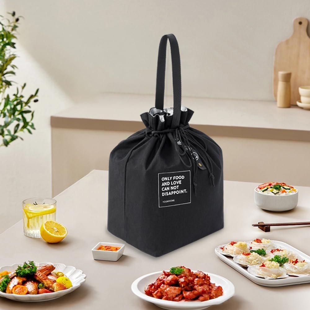 Bolsa de almuerzo reutilizable, bolsa aislada, kit de comida aislado con correas simples para adultos, mujeres y hombres, trabajo, picnic o viajes