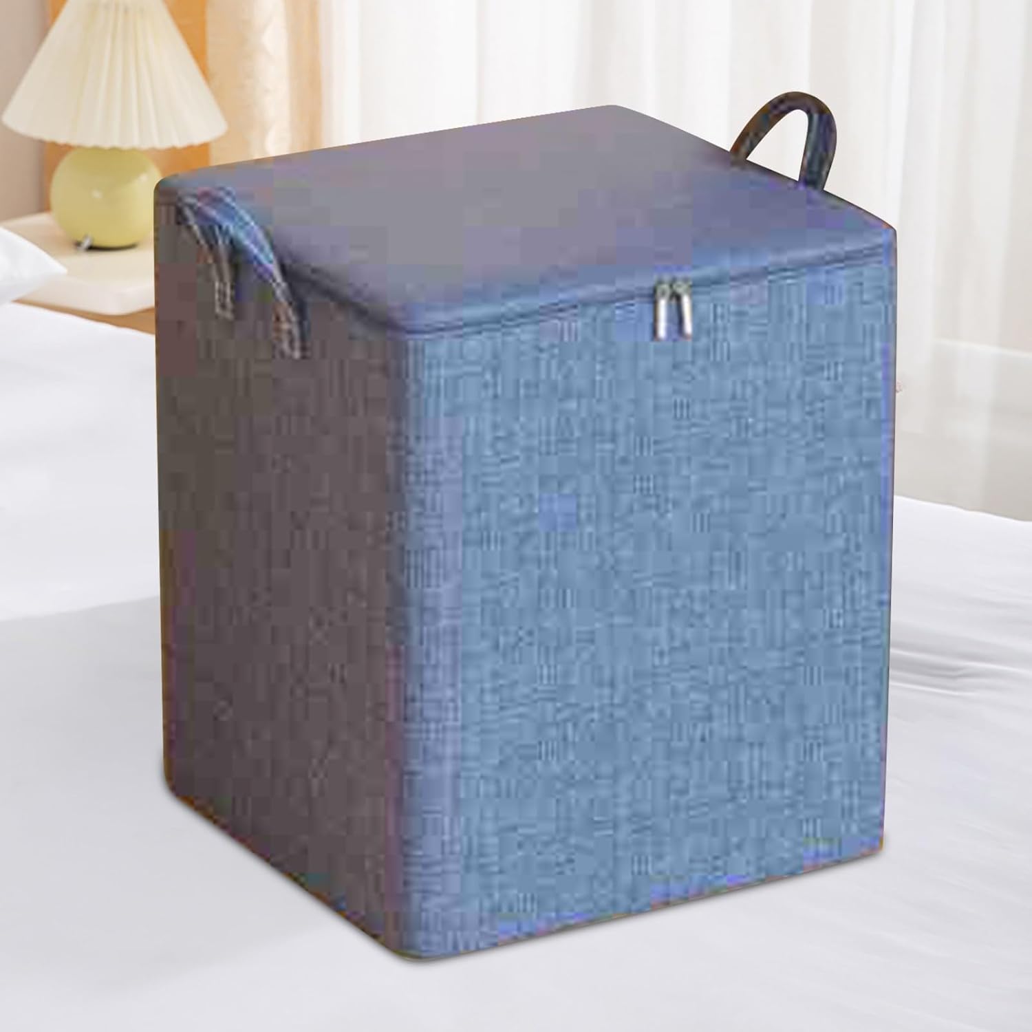 Bolsas de almacenamiento plegables y portátiles con cremallera y asas, contenedores de almacenamiento apilables para edredón, ropa, mantas,