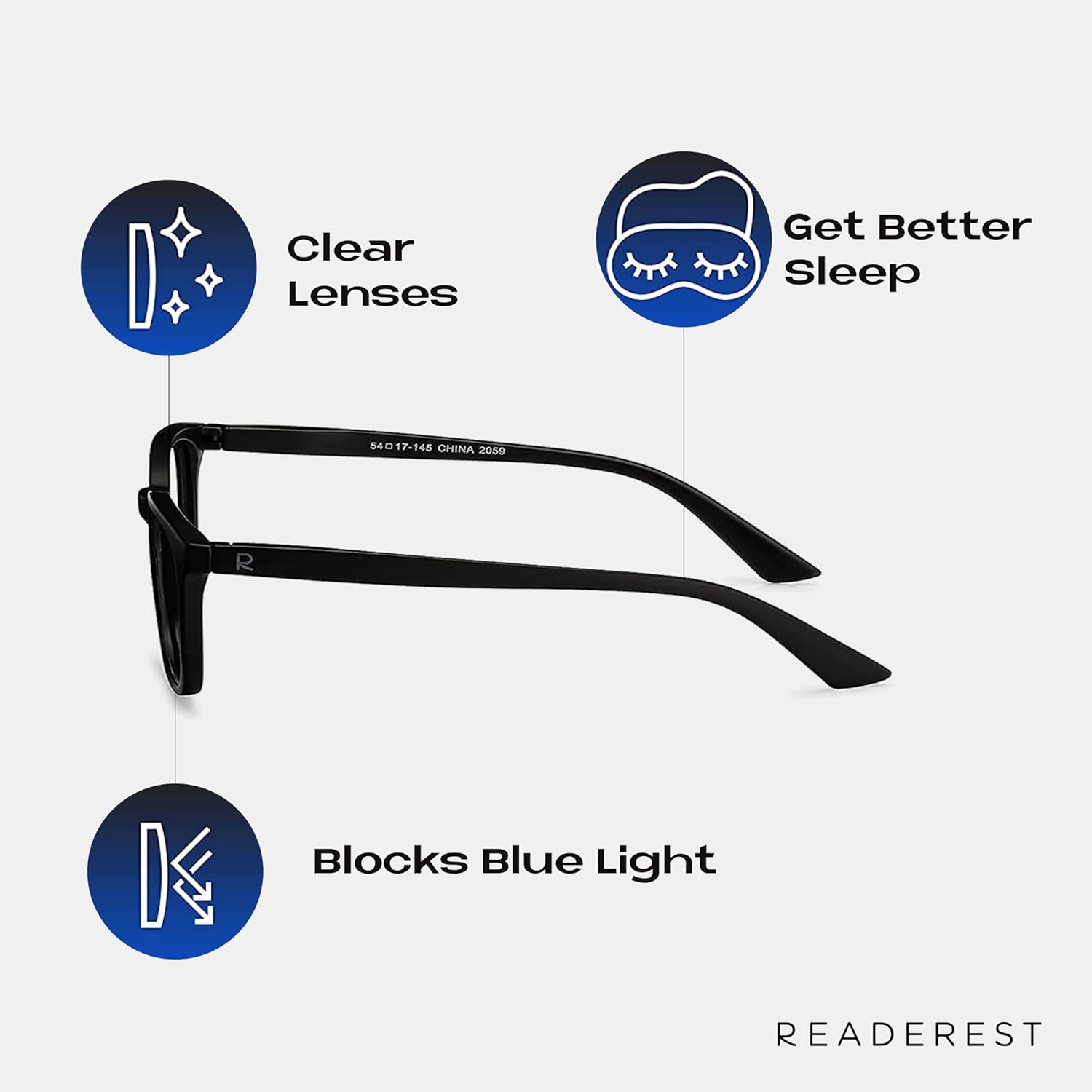 Readerest Lentes de lectura con bloqueo de luz azul (negro, aumento de 3.00), anteojos para computadora con lente reflectante fina, antirreflejos,