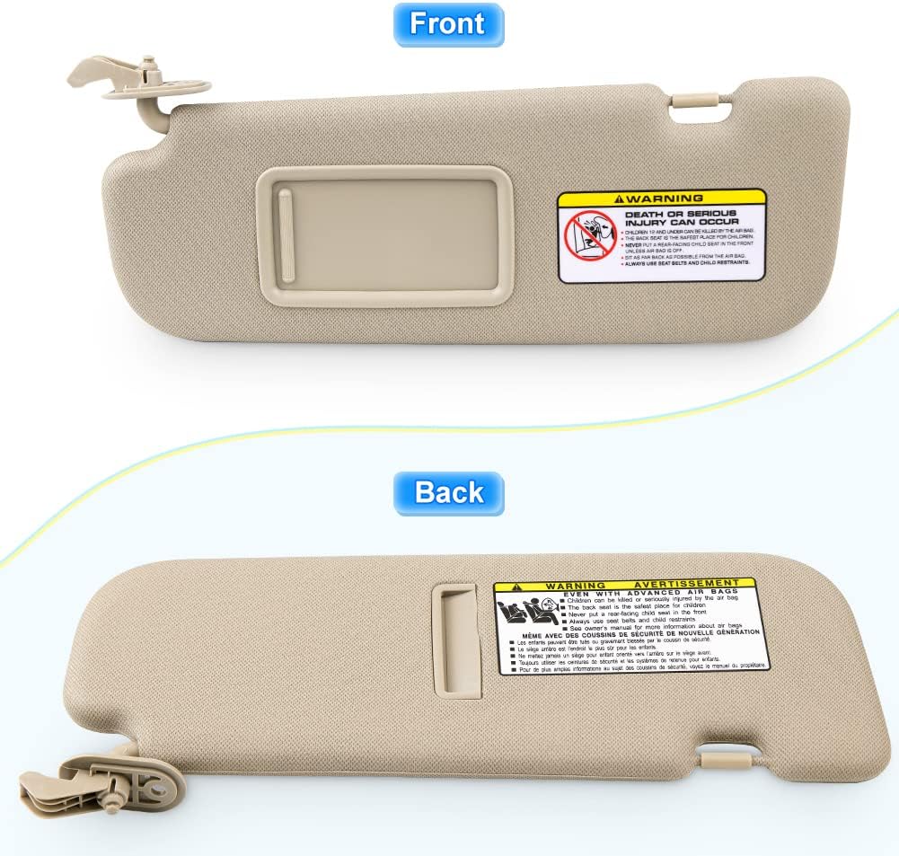 JDMON Compatible con visera solar izquierda del lado del conductor Hyundai Elantra MD 2011 2012 2013 2014 2015 reemplaza 852103X000 852103X000TX
