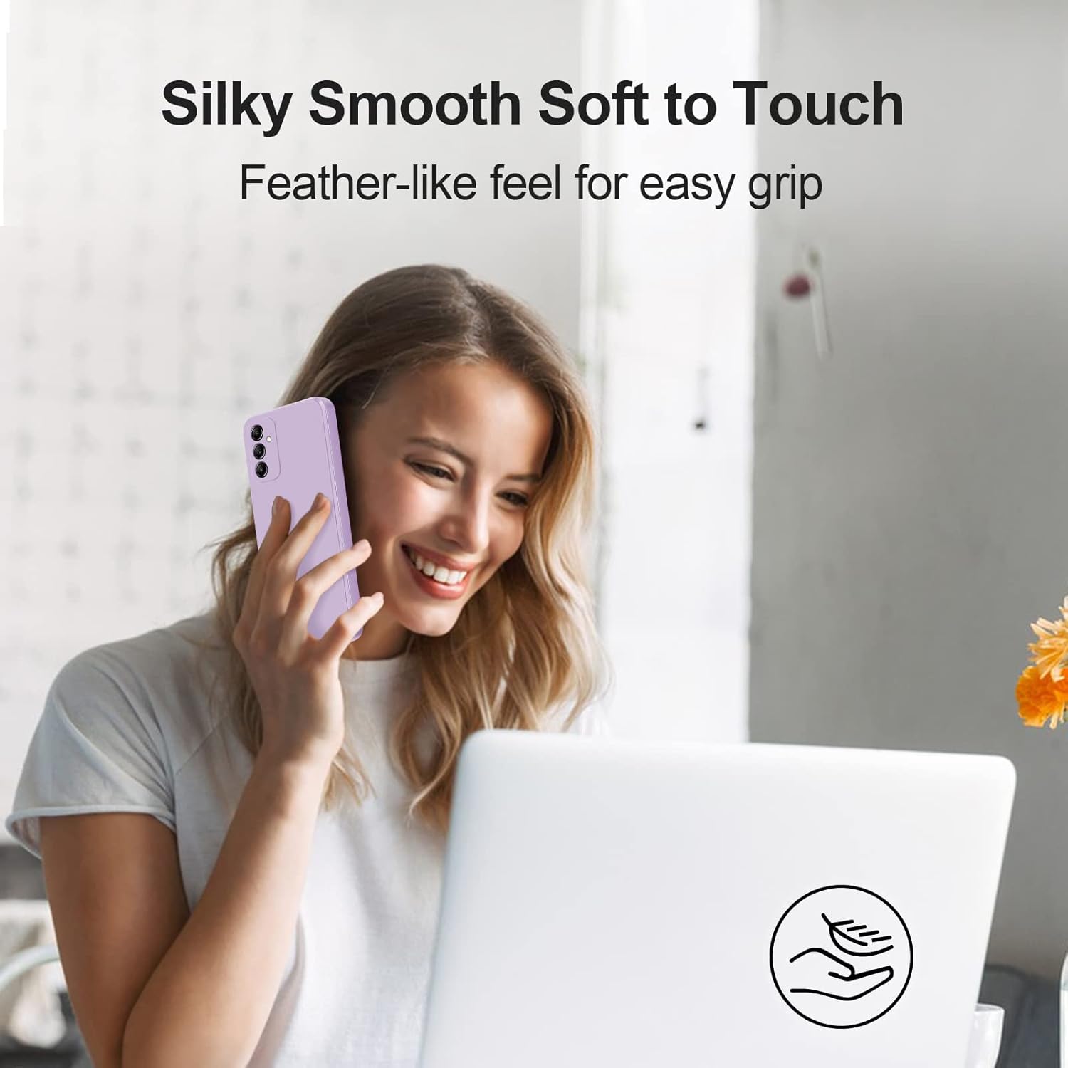 Funda de silicona compatible con Samsung Galaxy A14 5G4G, cuerpo completo, sedosa, suave al tacto, con protección para cámara, a prueba de golpes,