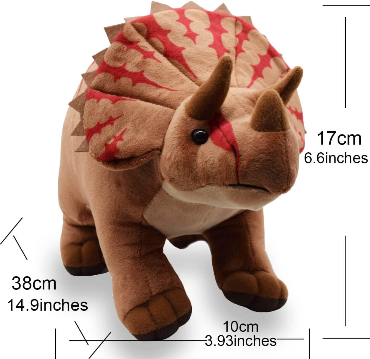 Juguete de peluche realista de dinosaurio Triceratops, peluche de dinosaurio realista, muñeca de animal de simulación