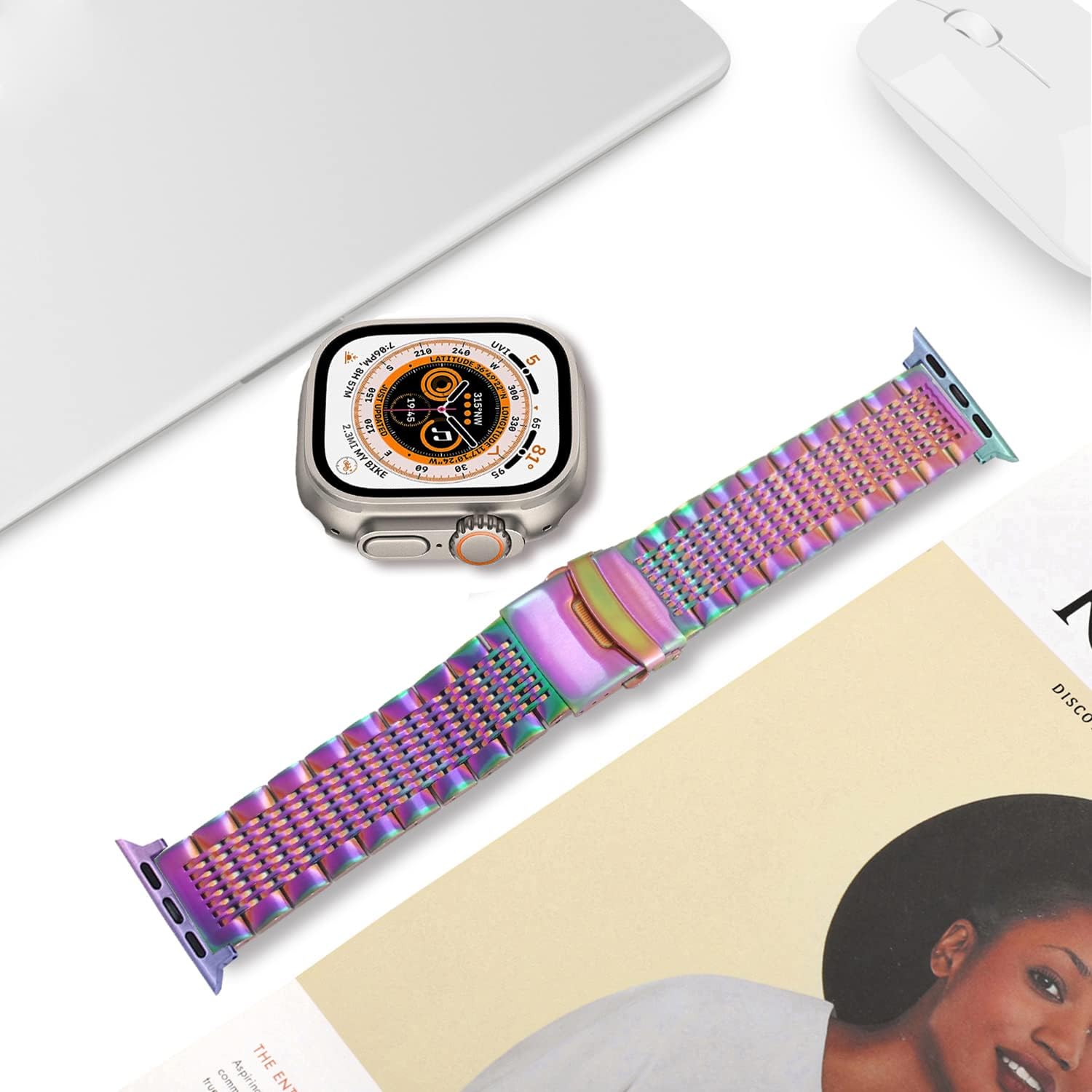 DEALELE Correas compatibles con iWatch de 1.496 in 1.654 in 1.575 in 1.732 in 1.614 in 1.772 in 1.929 in, correa de repuesto de metal de acero