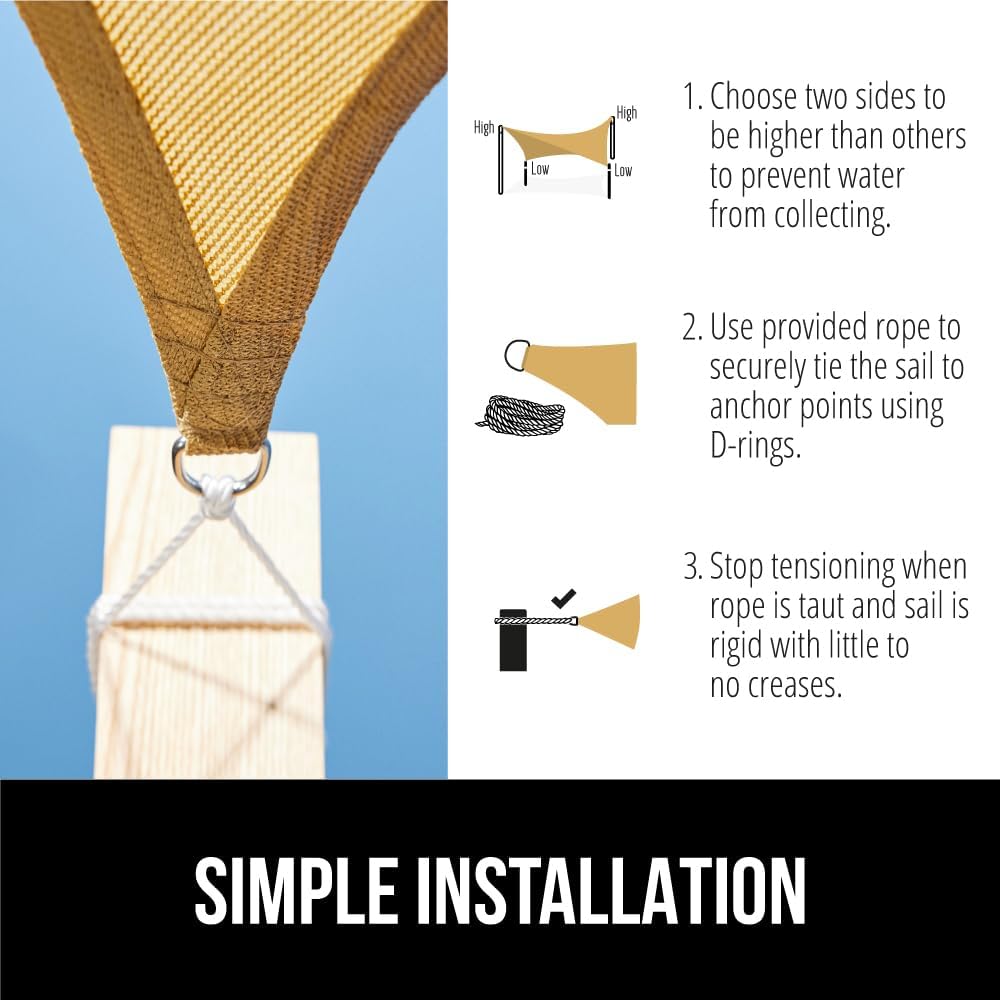 Gorilla Grip Parasol resistente, protección UV, resistente a la decoloración y al óxido, bloquea la luz solar, vela transpirable, fácil de instalar,