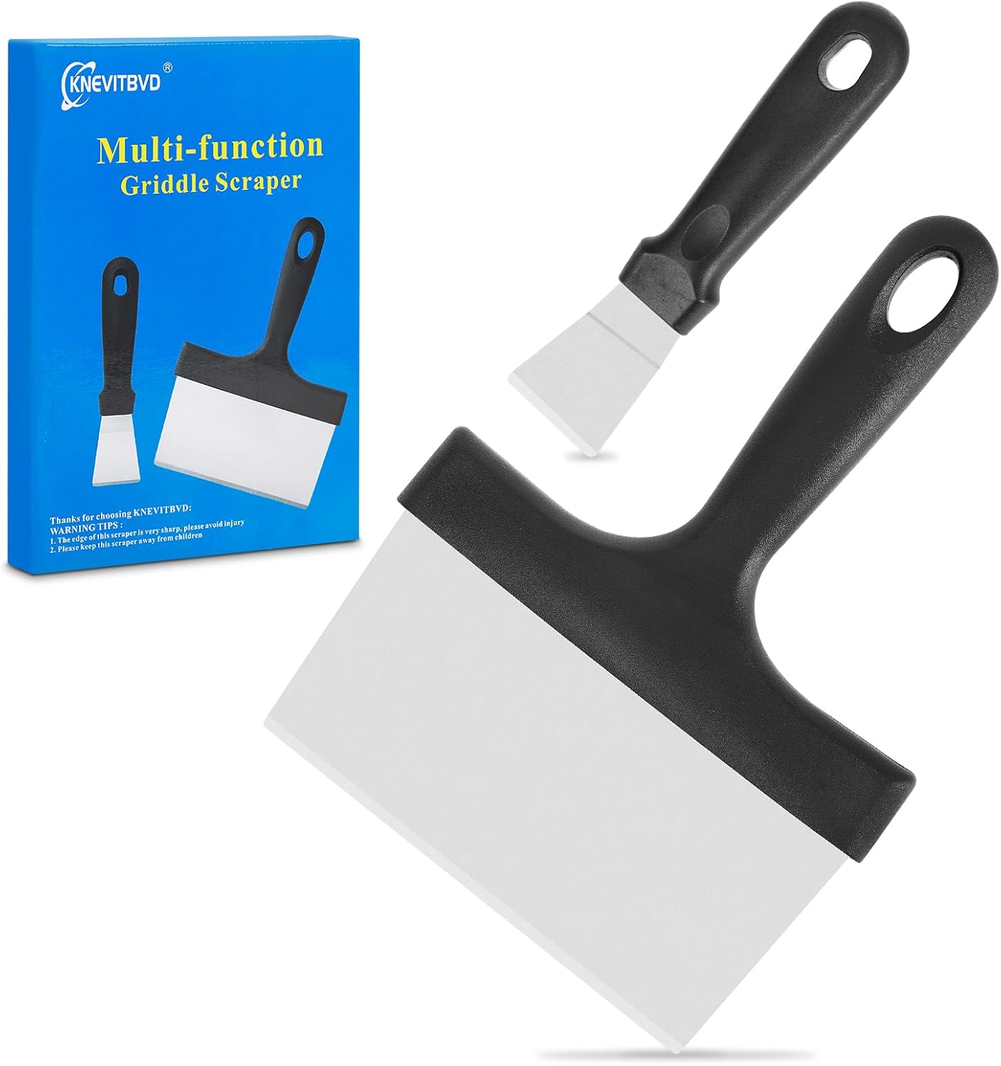 Rascador de parrilla plana con mango para Blackstone, acero inoxidable para barbacoa al aire libre, cocina, alimentos, rascador de metal, limpiador