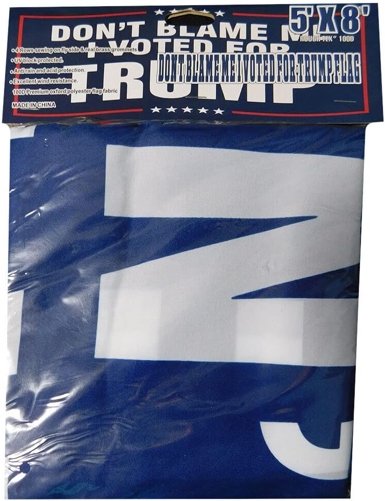 Bandera prémium de nailon de poliéster tejido 100D Don’t Blame Me I Voted For Trump de 5 x 8 pies