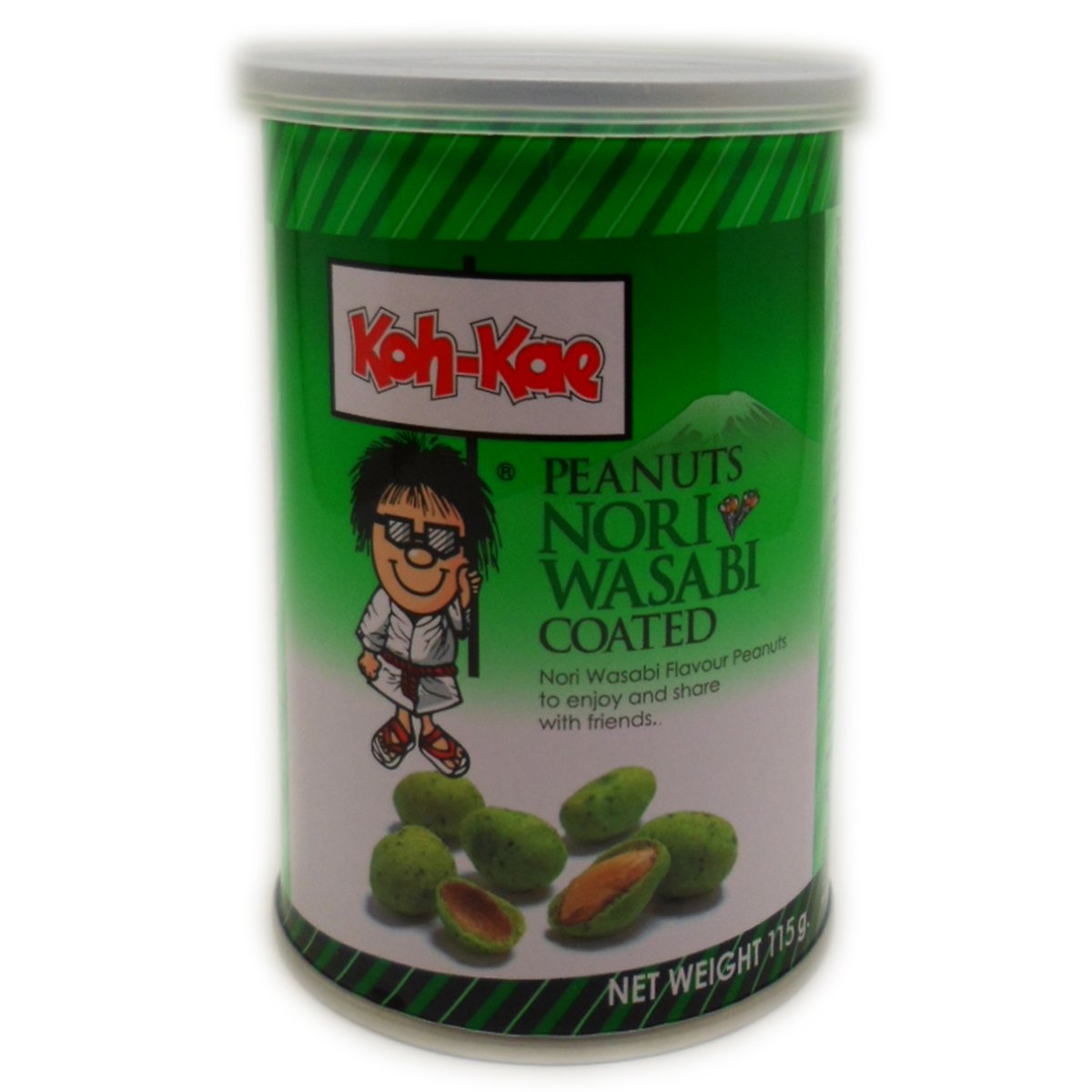 Koh-kae Snack Peanut Nori Wasabi Sabor Recubierto 115 G (4.06 Oz) X 4 Latas por Mae-Ruay Snack Food Factory Co Ltd. Bangkok Thaila Alimentos