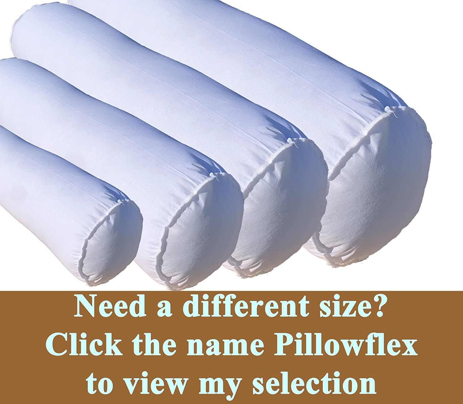 Pillowflex Almohada de almohada (8 x 42 pulgadas), inserto de almohada redonda, relleno de poliéster de felpa para fundas decorativas, relleno de