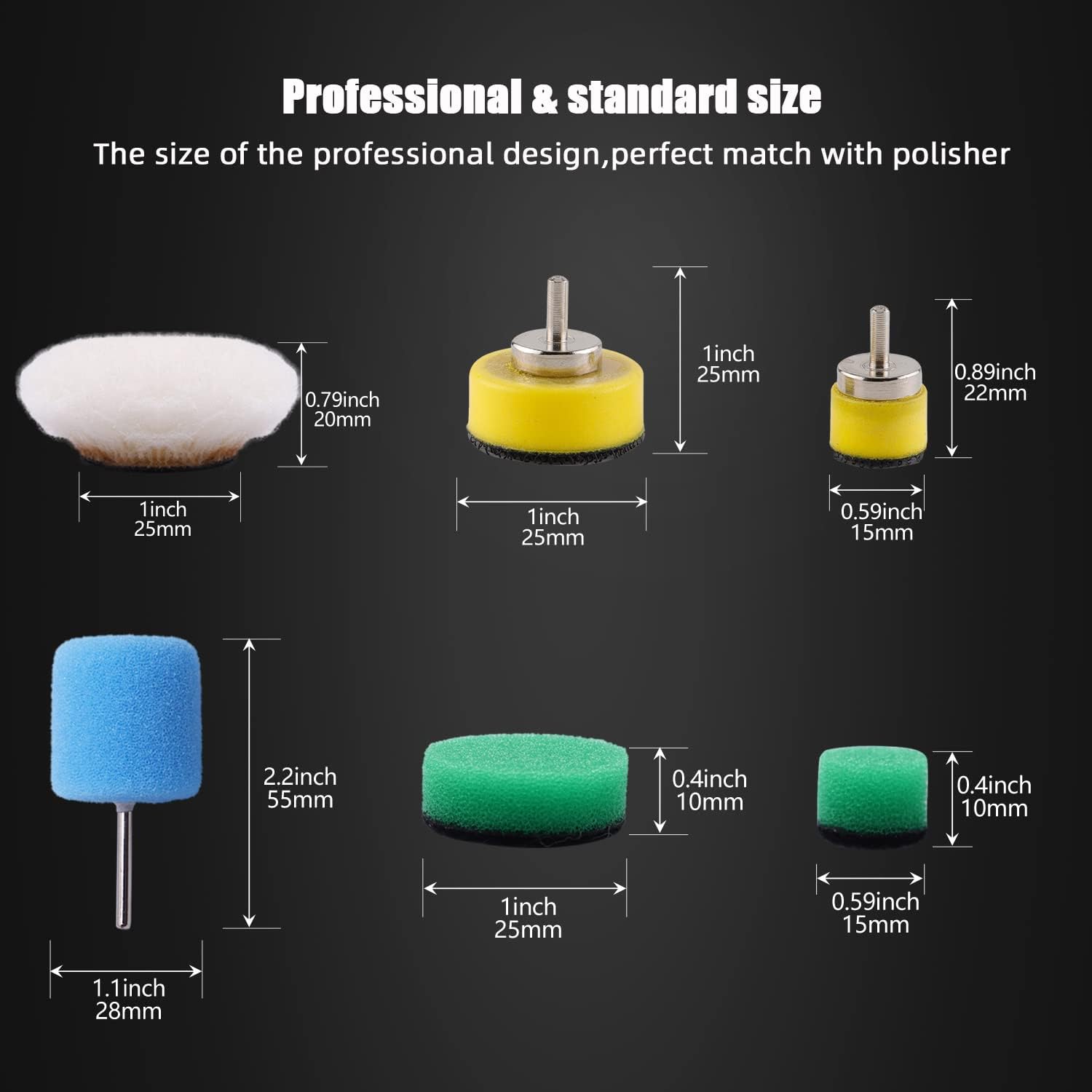 SPTA 77 piezas de almohadillas pulidoras con kit de almohadillas de espuma surtidas utilizadas en herramientas rotativaspulidoras, taladro eléctrico