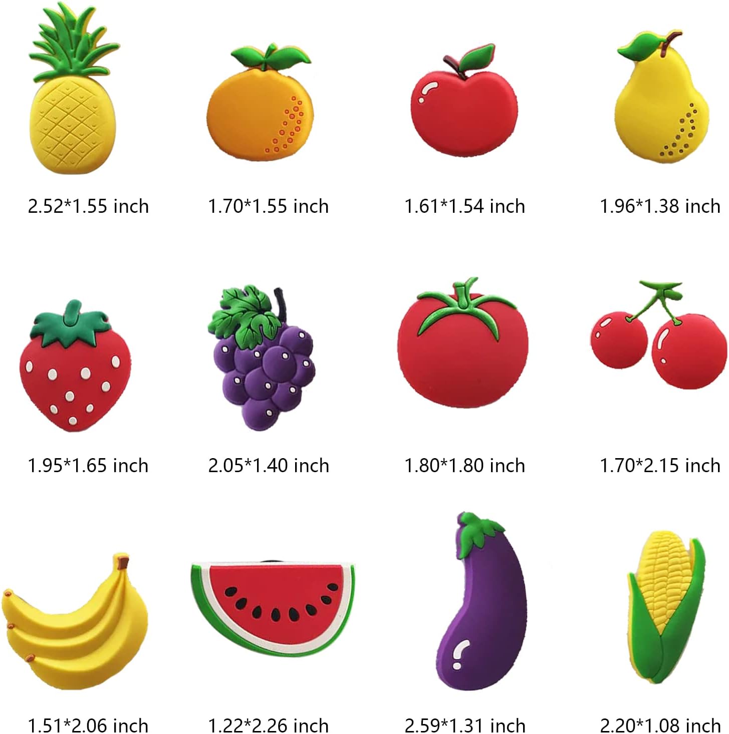 Imanes de frutas para nevera, imanes para refrigerador, pizarra blanca de frutas, calcomanías magnéticas para decoración del hogar, 24 piezas