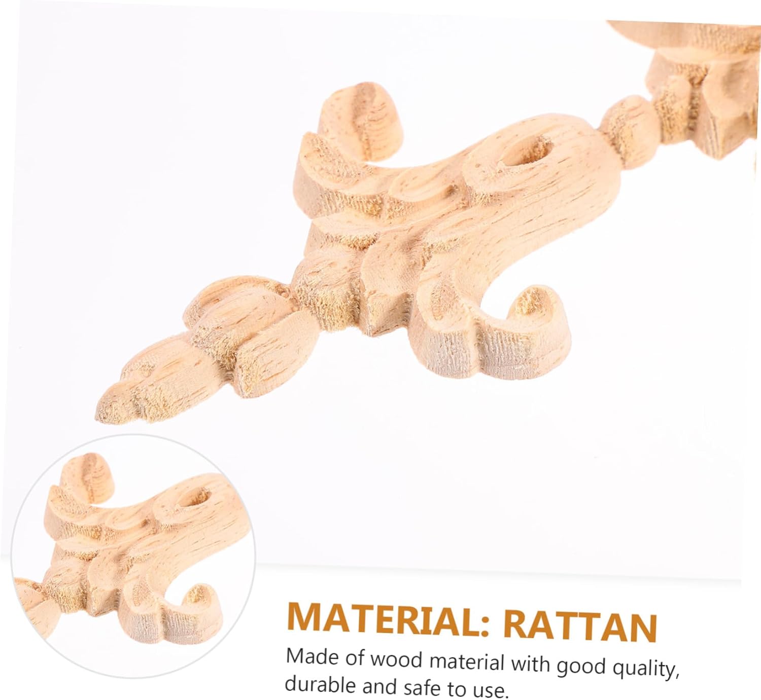Garneck Arte de la puerta Apliques de madera 2 unids Decoración del gabinete de madera Gabinete de madera grano 3D Armario Floral Onlay