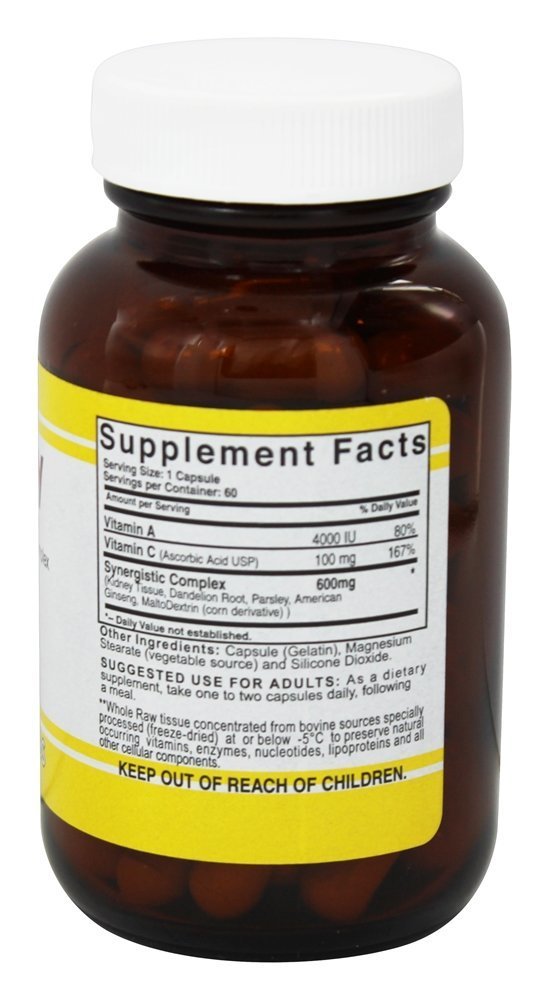 Raw Kidney Natural Sources, Inc. 60 cápsulas
