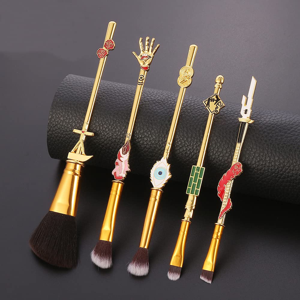 Anime Jujutsu Kaisen – Juego de brochas de maquillaje para cosplay, bolsa de cosméticos de anime, juego de brochas de maquillaje para sombra de