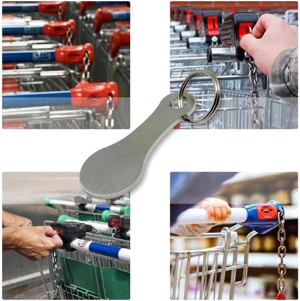 Trolley Tokens Llavero de acero inoxidable Titular de la moneda del carrito de compras Llavero Token Llavero de cerveza Bolsa colgante
