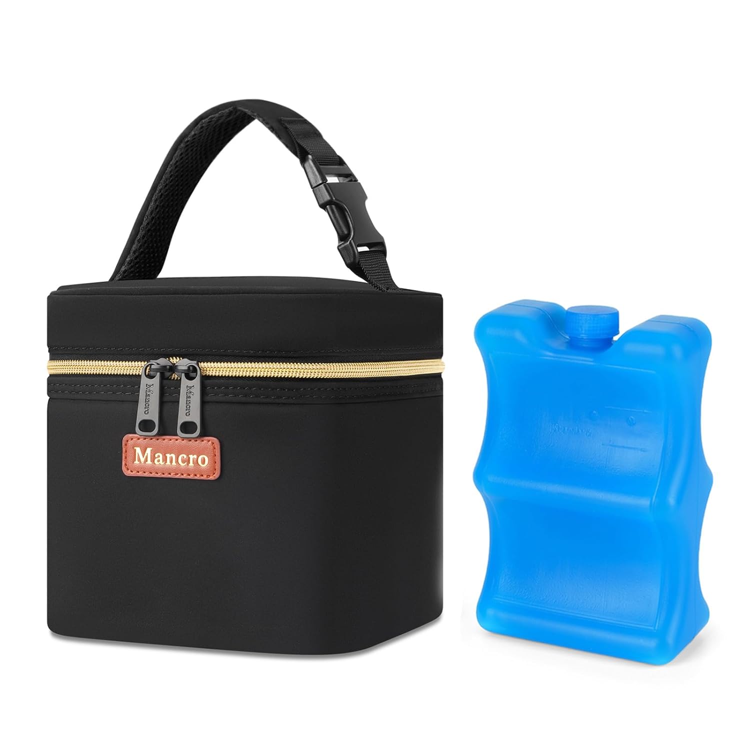 Mancro – Bolsa enfriadora de leche materna con bolsa de hielo para 4 biberones de hasta 5 onzas, bolsa aislada para biberones para madres lactantes,