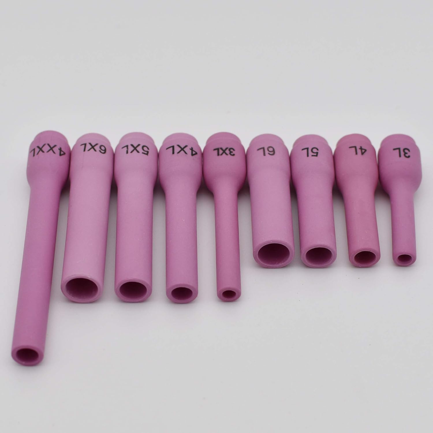 TIG soldadura antorcha larga alúmina cerámica taza boquillas kits 796F70  796F79 para la antorcha de soldadura TIG 9, 20 y 25 serie, 9pcs