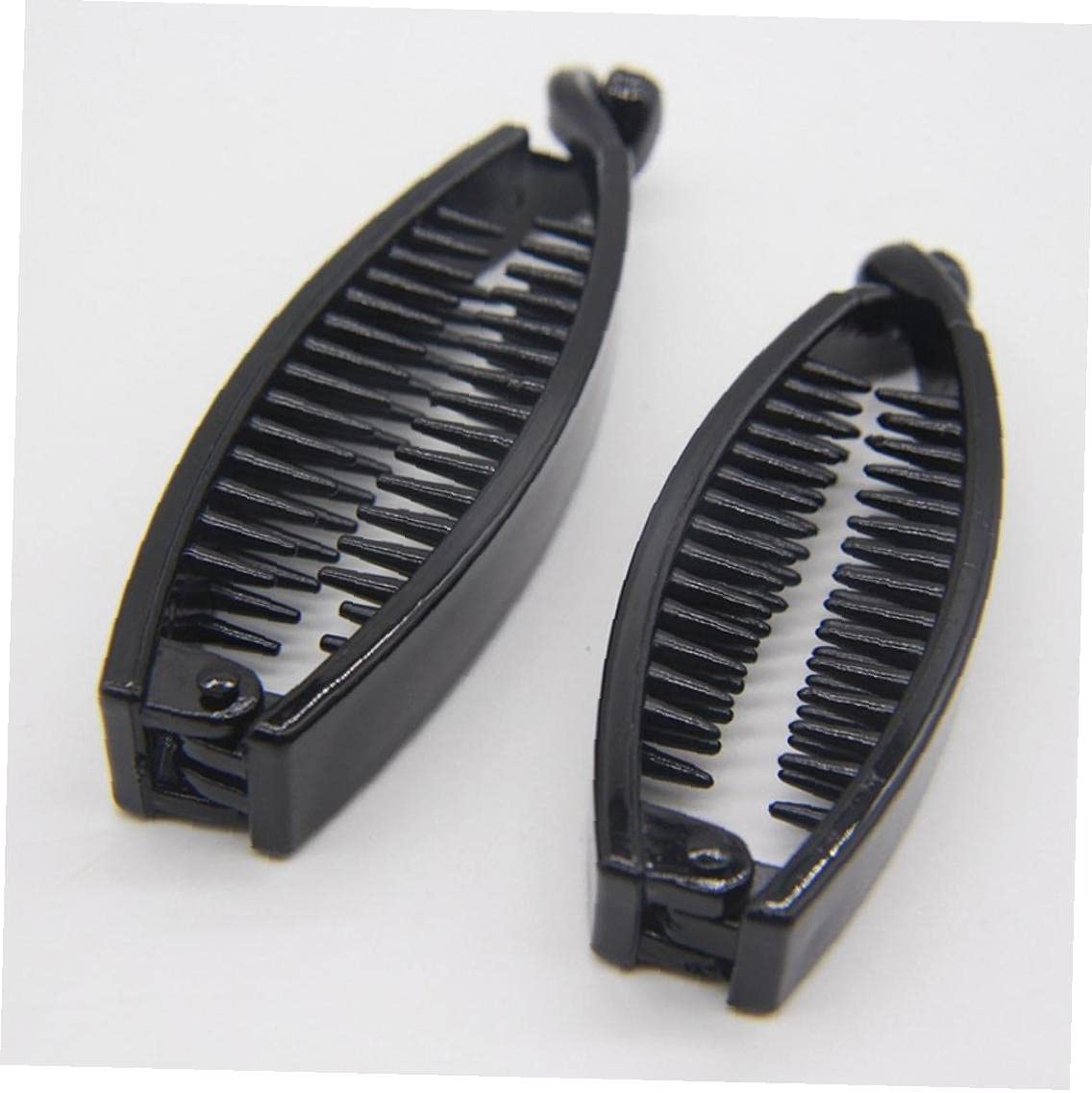 2 horquillas de plátano para mujer, pinzas de plástico para el cabello de plástico con ondas negras, accesorios para el cabello para dama