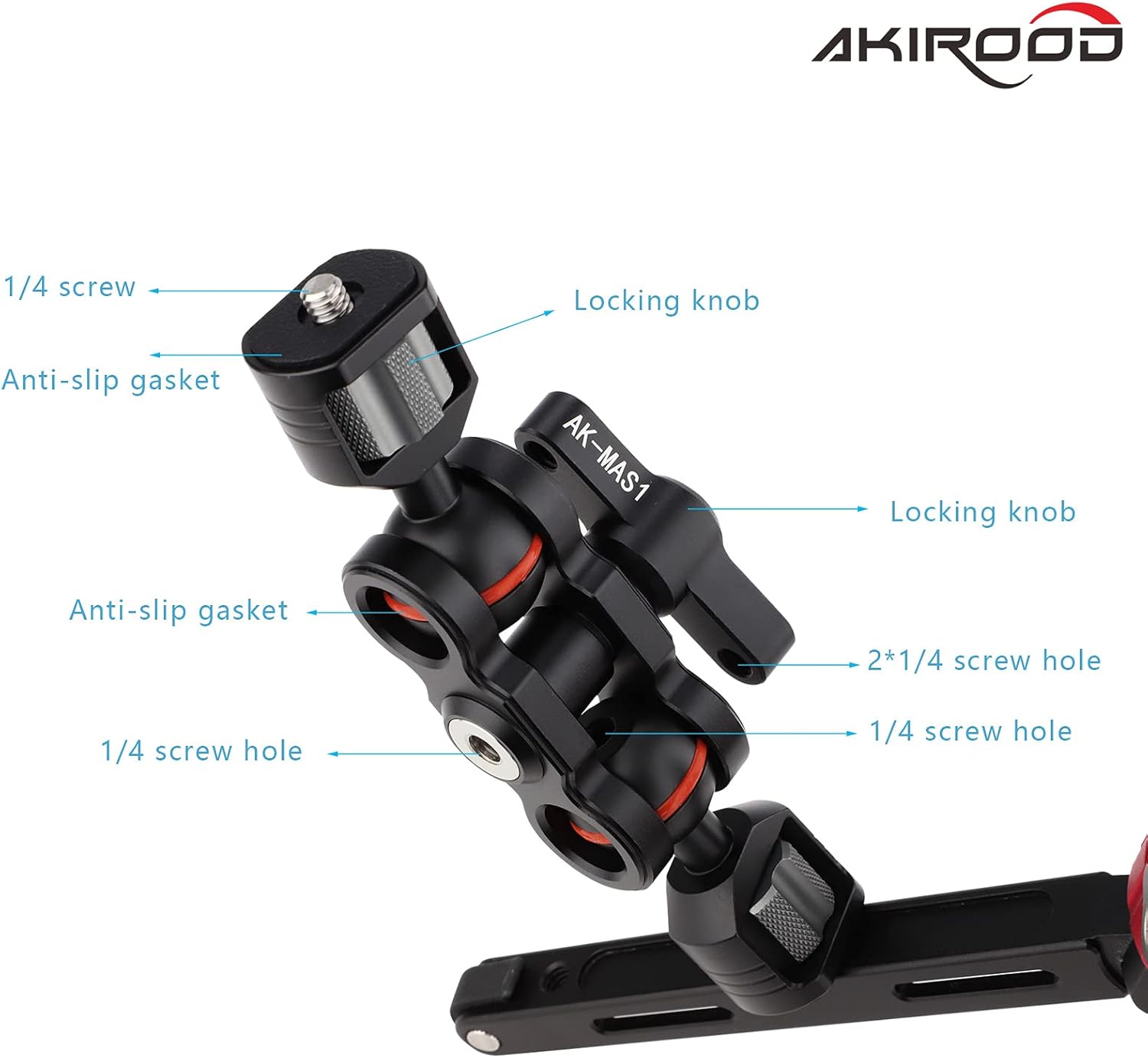 Magic Arm with Double Ball Heads 360 Degree Rotation Articulating Arm for Gimbal Camera Cage,Field Monitor, Lights, Audio Recorders,Microphone,Audio