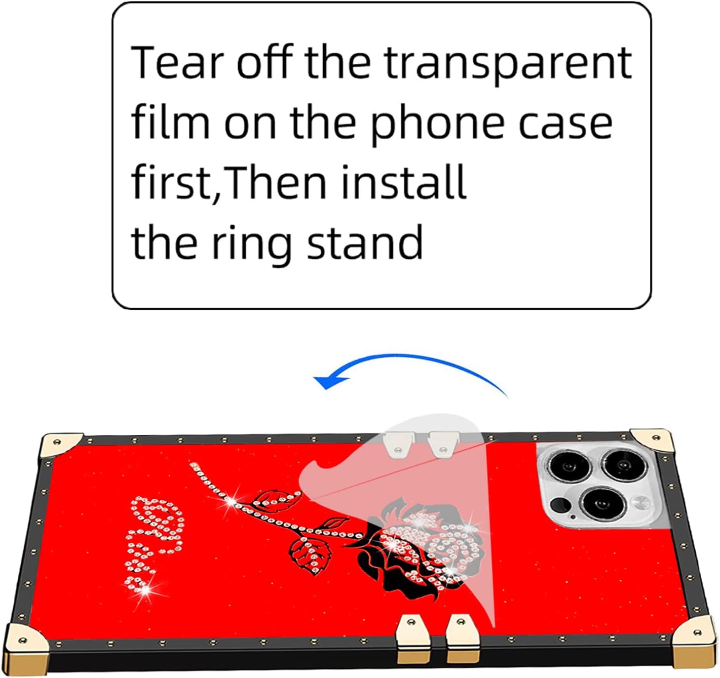 Funda protectora cuadrada retro con purpurina compatible con Samsung Galaxy A13 4G, funda protectora con borde de metal TPU suave para niñas y