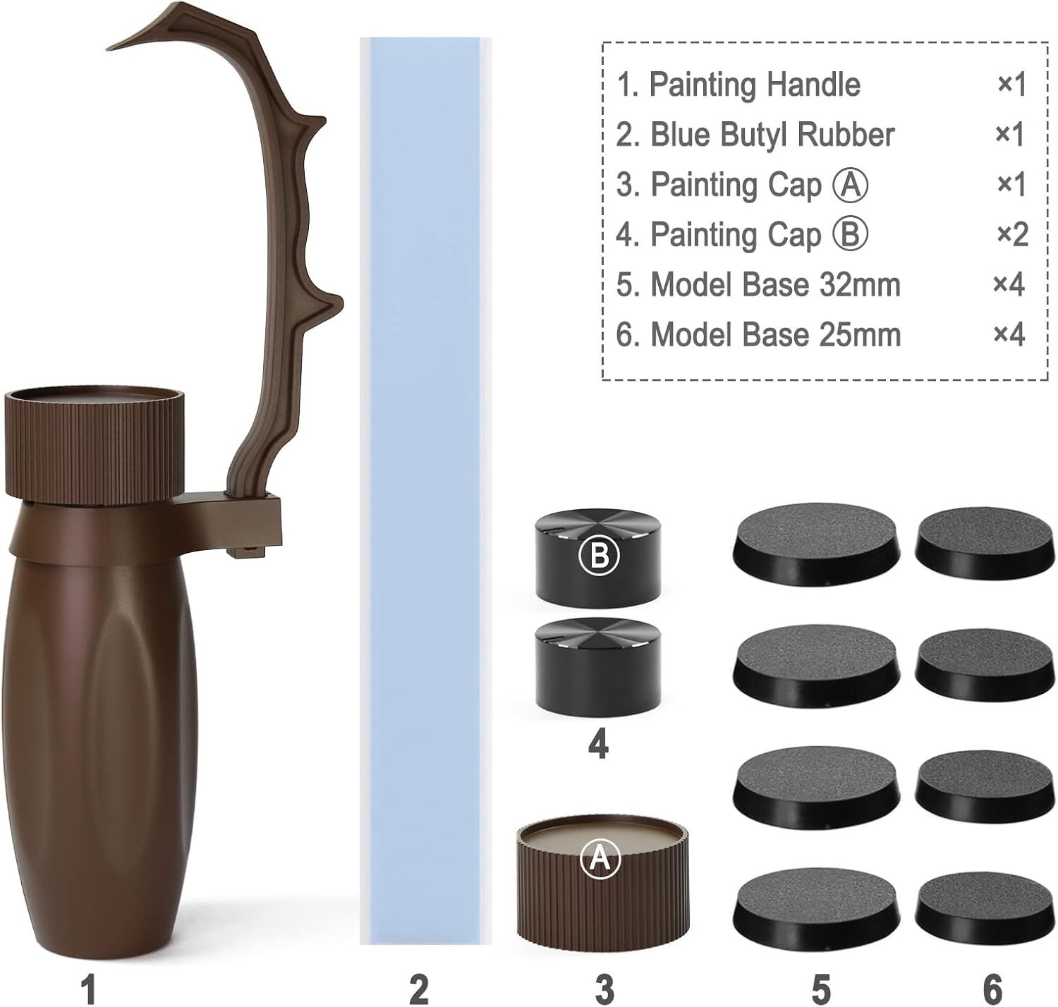 WH01 – Manija de pintura para miniautres Wargame con bases modelo (marrón)
