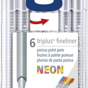 Staedtler 2004258 – Rotuladores Triplus de 0.012 in, 44 unidades, colores neón surtidos, juego de 6 Staedtler 2004258 – Rotuladores Triplus de 0.012 in, 44 unidades, colores neón surtidos, juego de 6