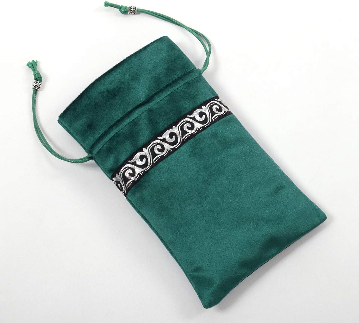 BLESSUME Mantel de tarot de altar adivinación Wicca terciopelo cuadrado con bolsa de tarot (verde)