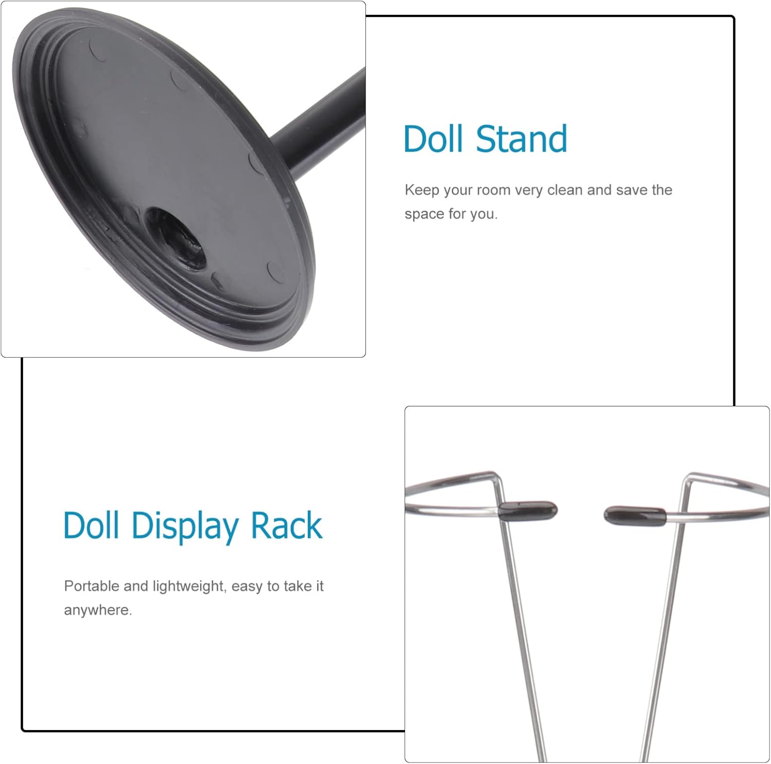 jojofuny Soportes de muñeca para muñecas de 12 pulgadas, 2 piezas, soporte de figura de acción negro, portátil, organizador de muñecas de moda,