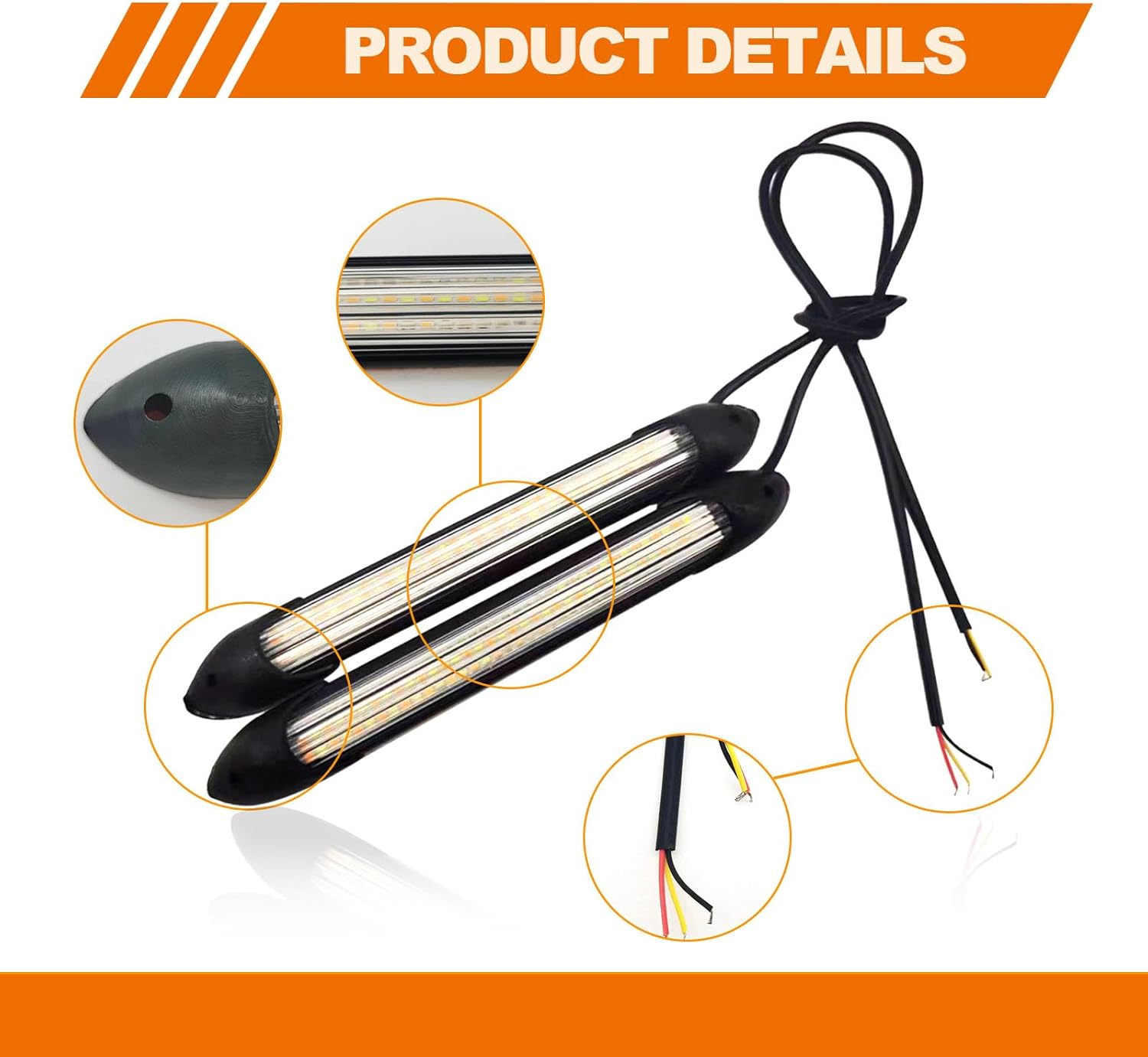 Tira de luz LED de circulación diurna para automóvil, 6.7 pulgadas, súper brillante, impermeable, para automóvil, motocicleta, luz de 12 V, DRL,