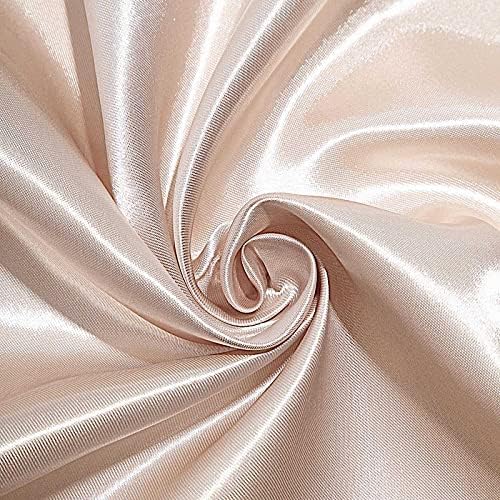 Mantel redondo de satén beige de 120″