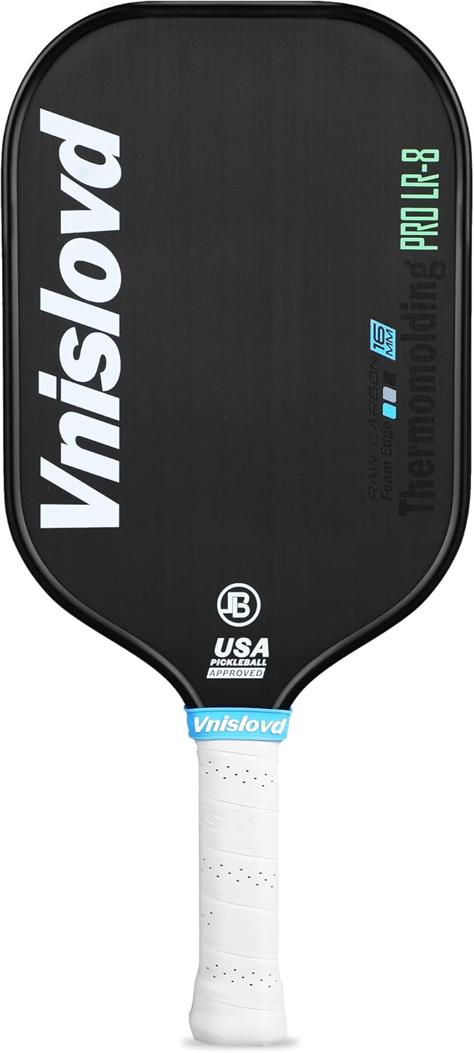 Vnislovd T700 – Paleta de pickleball de fibra de carbono cruda termoformada Unibody Pickleball con espuma inyectada CFS, agarre de 4.13 pulgadas