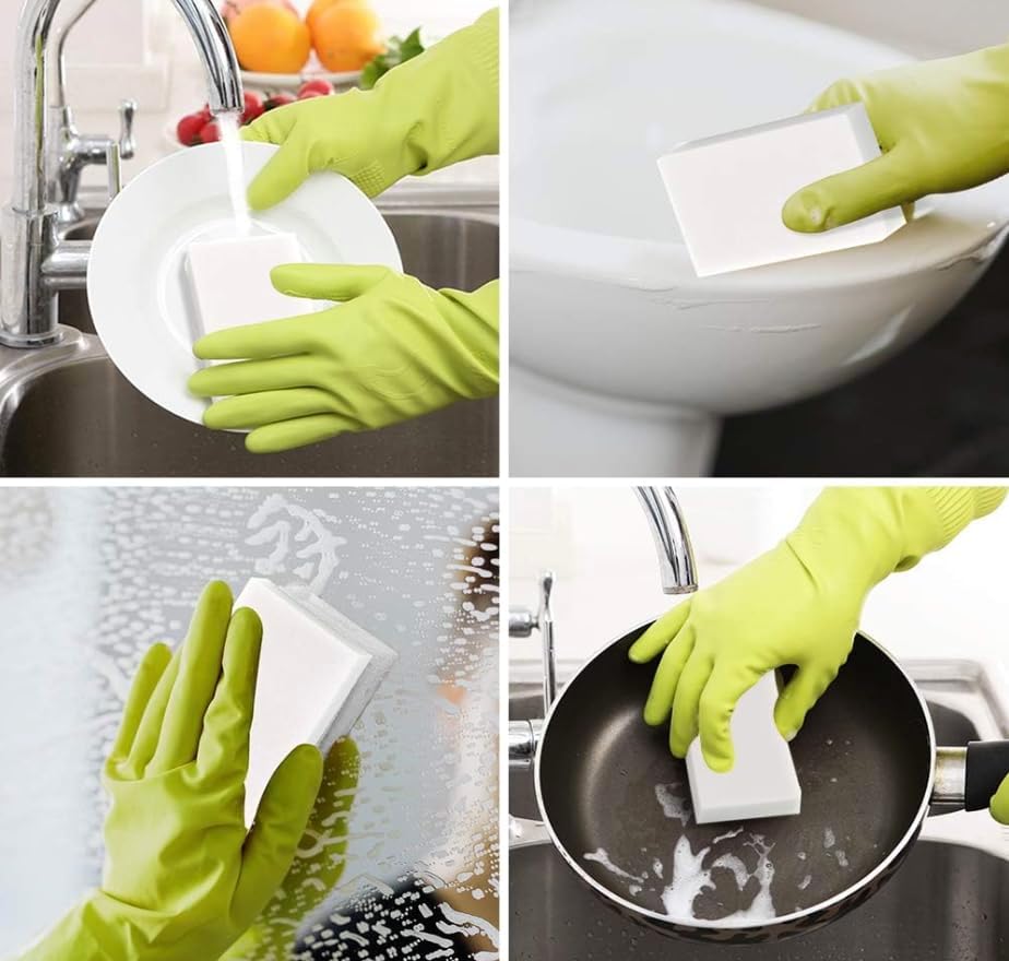 Paquete de 30 esponjas mágicas de borrar de melamina extra gruesas y duraderas a granel, almohadillas de limpieza de espuma multisuperficie, bañera,