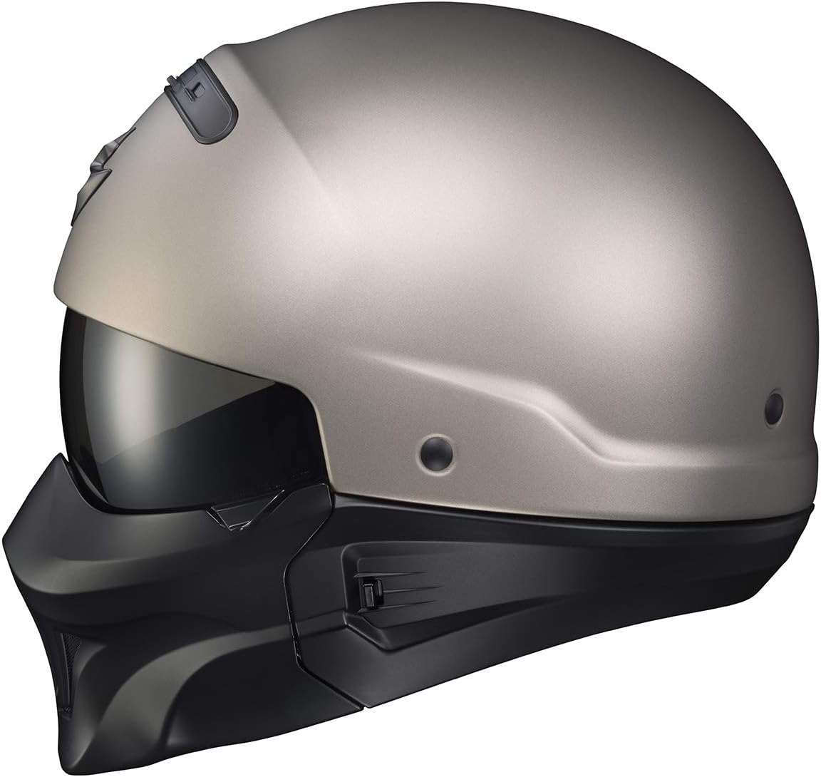 ScorpionEXO Covert – Casco de motocicleta de cara abierta, media carcasa, modo 34, cubierta de boca intercambiable, aprobado por DOT, unisex para