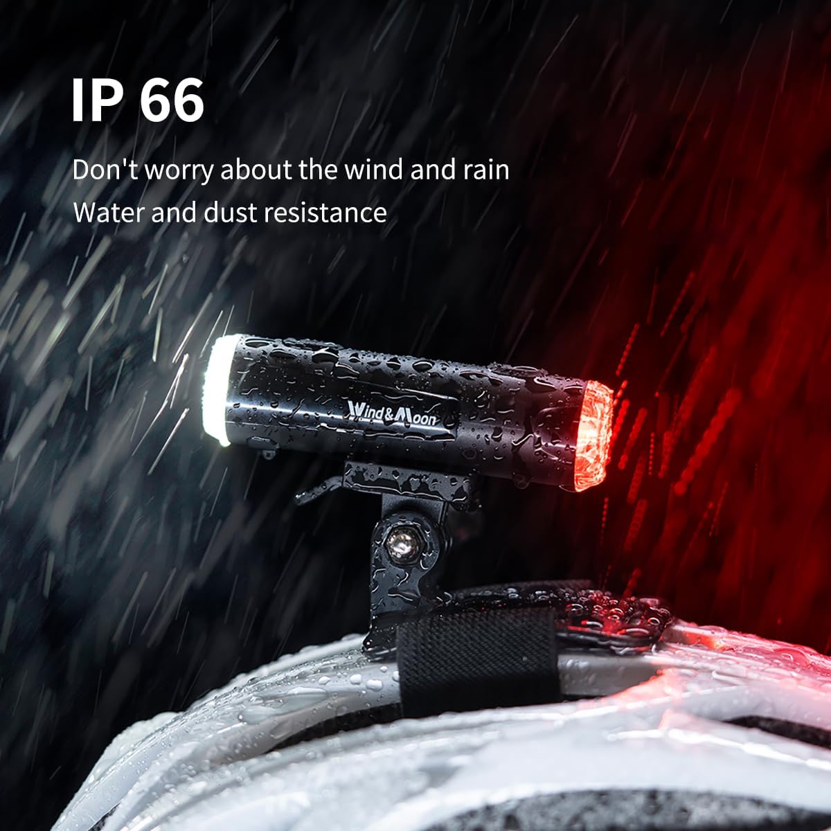 Bike Helmet Light 2 in 1,Cycling Helmet Headlight Taillight Front and Rear Bike Lighting Rechargeable 360 Warning Lights with IP66 Waterproof USB