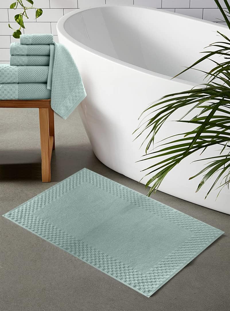 Classic Turkish Towels CTT – Juego de 2 alfombrillas de baño 100 % algodón turco, antideslizantes, cómodas y absorbentes, para hotel y spa, 20 x 34