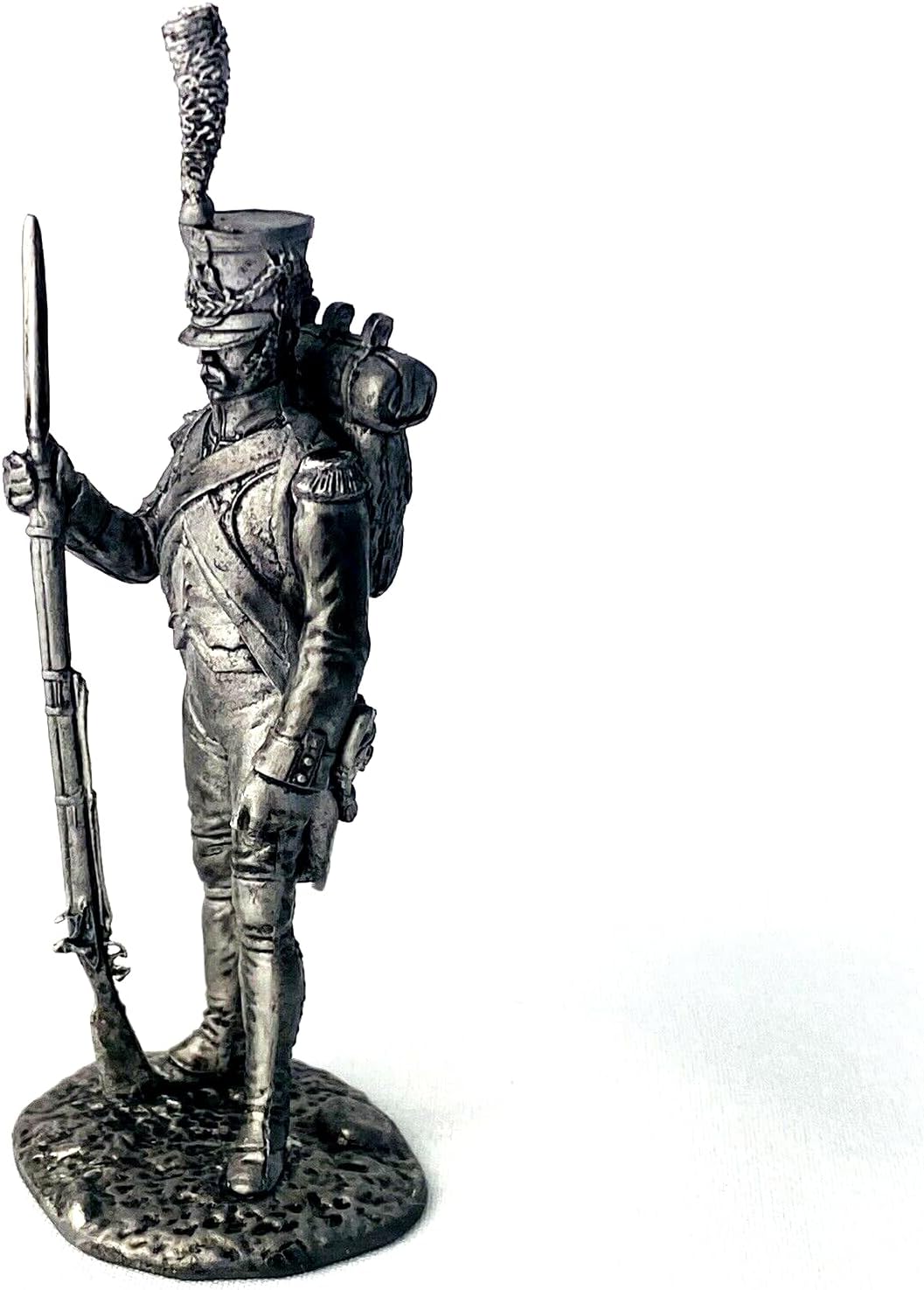 Francia Infantryman in Ranks with Gun 1812 Año 132 Escala 132 Figura de estaño sin pintar Guerras Napoleónicas Hecho a Mano Coleccionable Miniatura