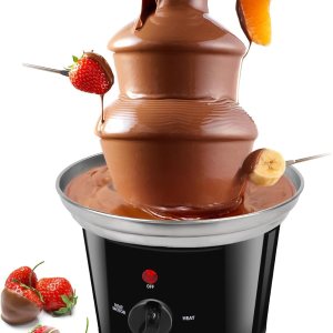 Mini fuente eléctrica de chocolate para fiesta de Pascua, fondue de chocolate de 1.2 libras, calentador de máquina de inmersión de 3 niveles, olla Mini fuente eléctrica de chocolate para fiesta de Pascua, fondue de chocolate de 1.2 libras, calentador de máquina de inmersión de 3 niveles, olla