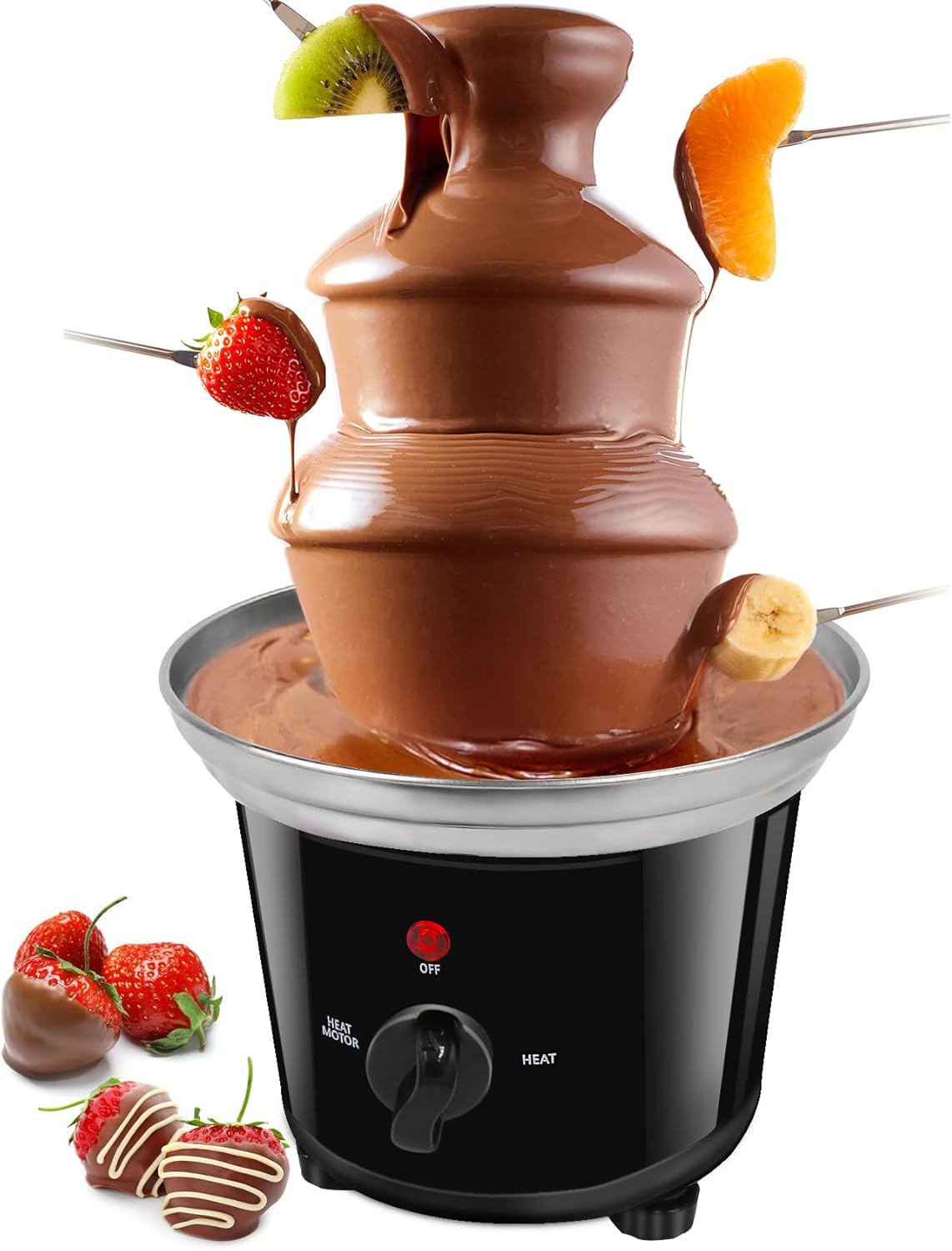 Mini fuente eléctrica de chocolate para fiesta de Pascua, fondue de chocolate de 1.2 libras, calentador de máquina de inmersión de 3 niveles, olla