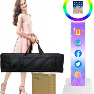Máquina de cabina de fotos para iPad con bolsa portátil, compatible con iPad de 10.2 pulgadas, 10.9 pulgadas, 11 pulgadas, 12.9 pulgadas, con anillo Máquina de cabina de fotos para iPad con bolsa portátil, compatible con iPad de 10.2 pulgadas, 10.9 pulgadas, 11 pulgadas, 12.9 pulgadas, con anillo