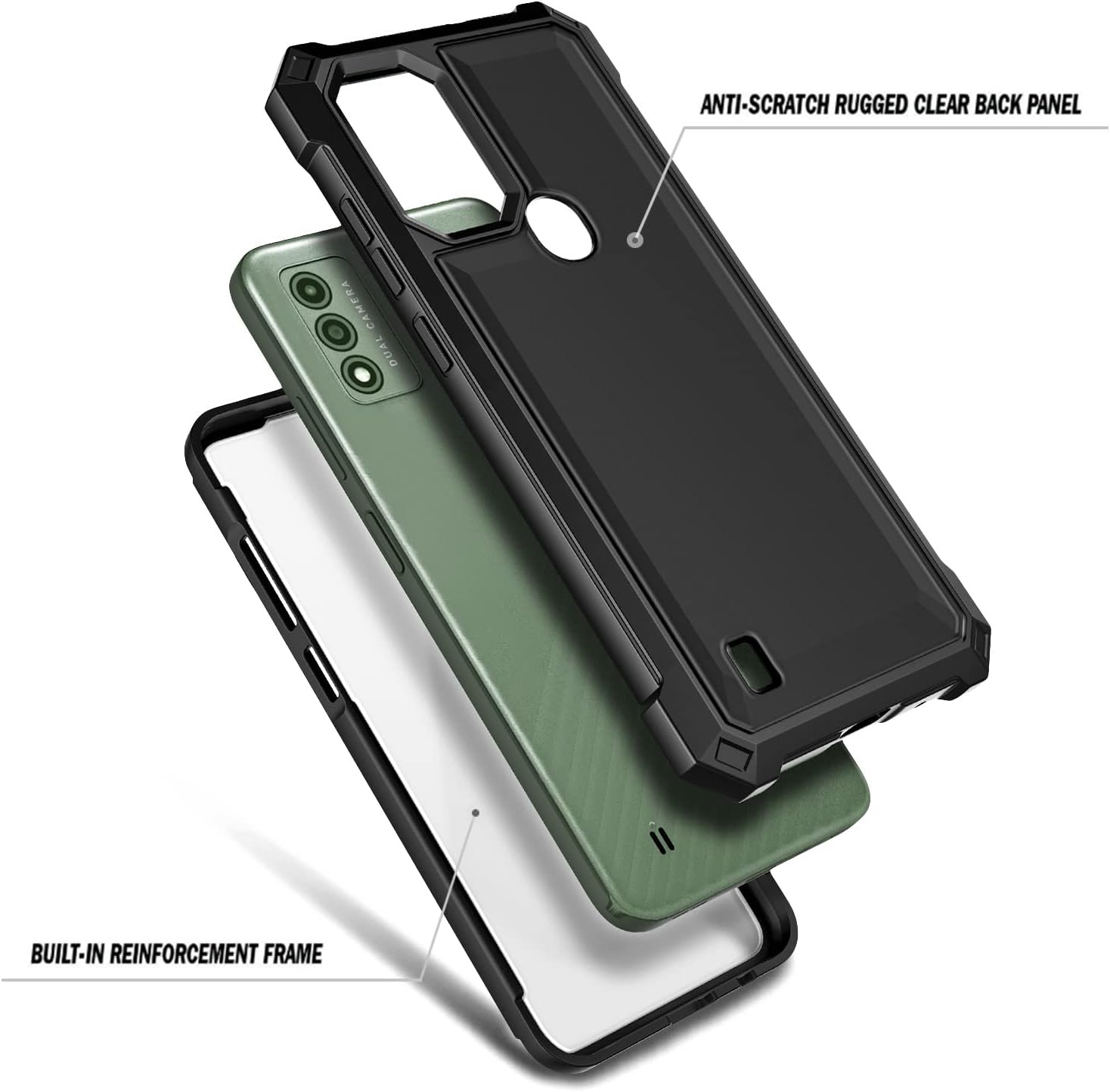 Funda diseñada para WIKO Voix con protector de pantalla incorporado, funda protectora de cuerpo completo a prueba de golpes, resistente a los