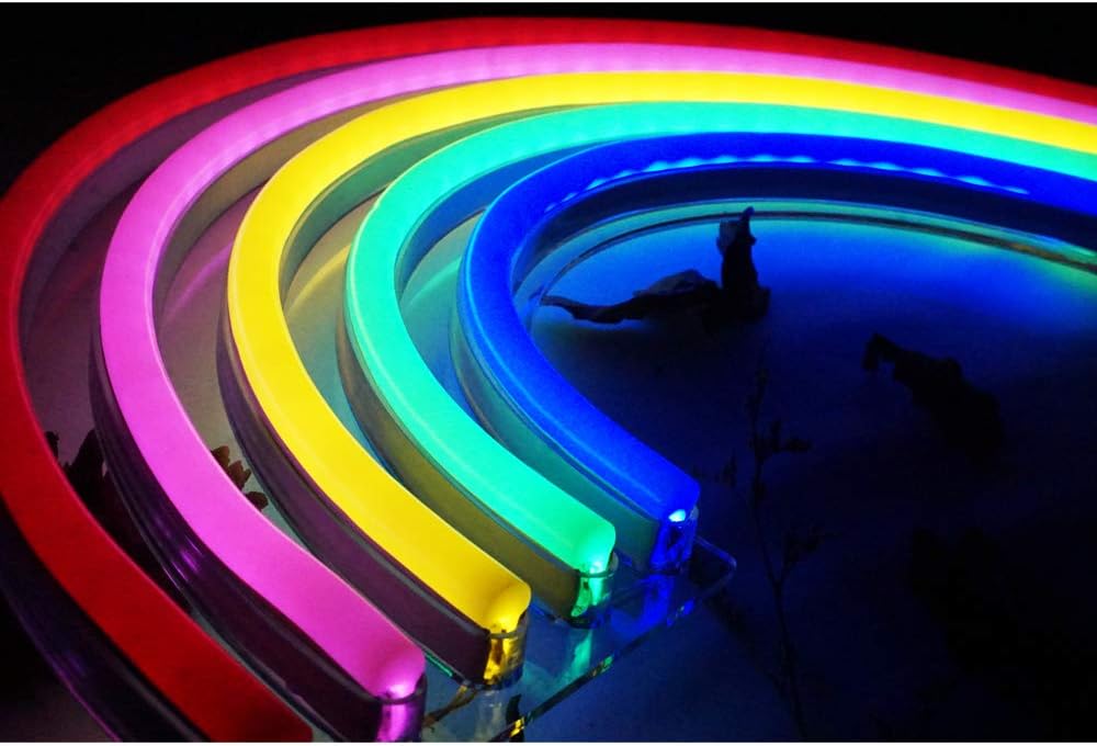 Luz de neón arcoíris, lindo letrero de neón colorido de arcoíris, luz nocturna alimentada por USB como decoración de pared para habitación de niños,