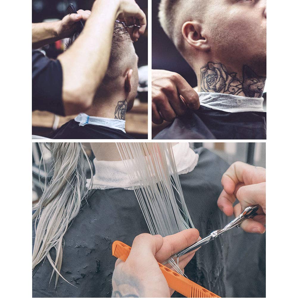 2 rollos de tiras de cuello de peluquero desechables de papel estricto, bandas de cuello para peluquería, envoltura elástica, accesorios de